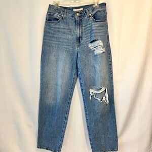 LEVIS '94 BAGGY MOM/SKATER JEANS DISTRESS MEDIUM WASH SIZE 29
